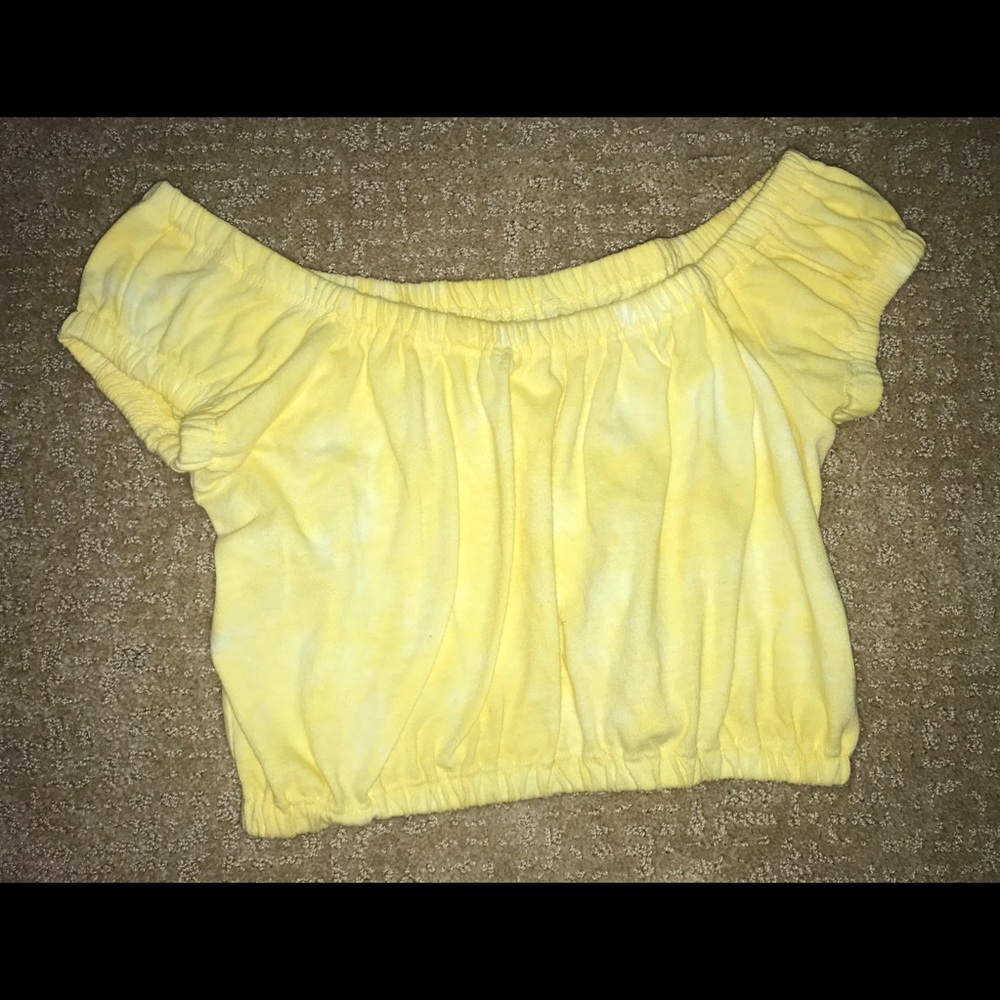Pacsun Yellow Off Shoulder Crop Top
